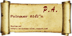 Polnauer Alán névjegykártya